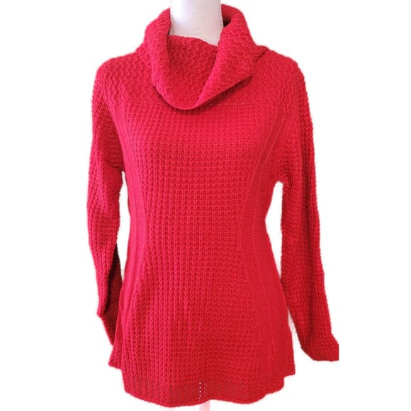 NIUBIA Red Turtleneck Oversized Sweater Sz S - Picture 6 of 7